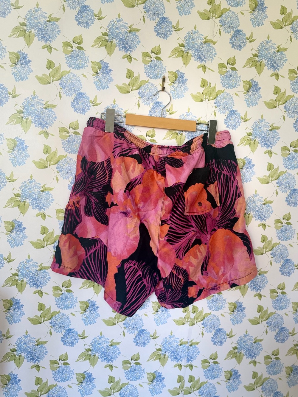 Vibrant Floral Pink & Black Summer Shorts